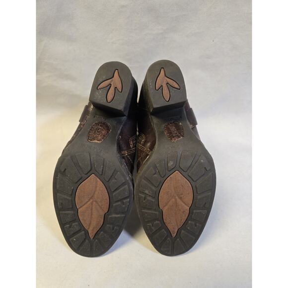 Born Ankle Harness Boots Womens Sz 6 Brown Sheep Shearling Lined Leather Studded - Picture 6 of 8